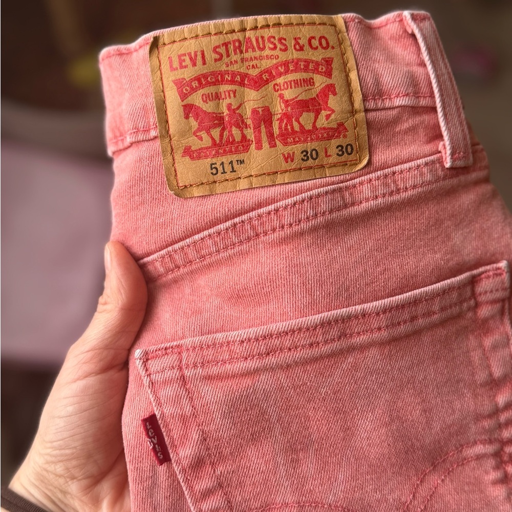 Levi's Washed Pink Denim Cutoff Shorts